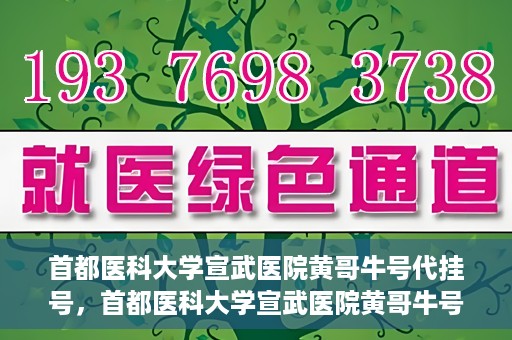 首都医科大学宣武医院黄哥牛号代挂号，首都医科大学宣武医院黄哥牛号助您轻松预约挂号