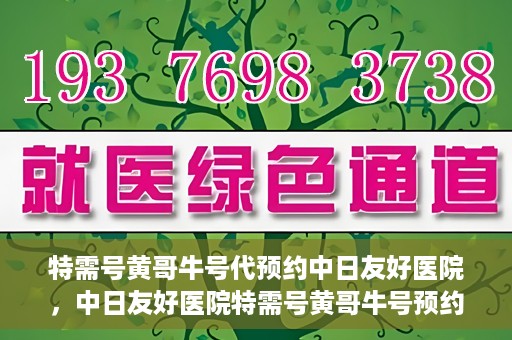 特需号黄哥牛号代预约中日友好医院，中日友好医院特需号黄哥牛号预约服务解析