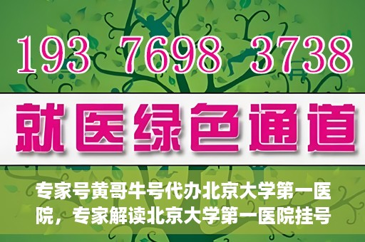 专家号黄哥牛号代办北京大学第一医院，专家解读北京大学第一医院挂号代办服务——黄哥牛号助您轻松就医！