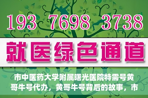 市中医药大学附属曙光医院特需号黄哥牛号代办，黄哥牛号背后的故事，市中医药大学附属曙光医院特需号代办揭秘