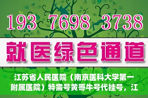 江苏省人民医院（南京医科大学第一附属医院）特需号黄哥牛号代挂号，江苏省人民医院特需号黄哥牛号代挂号服务解析