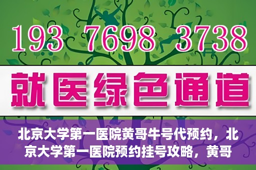 北京大学第一医院黄哥牛号代预约，北京大学第一医院预约挂号攻略，黄哥牛号预约详解