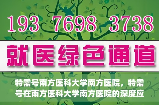 特需号南方医科大学南方医院，特需号在南方医科大学南方医院的深度应用与探索