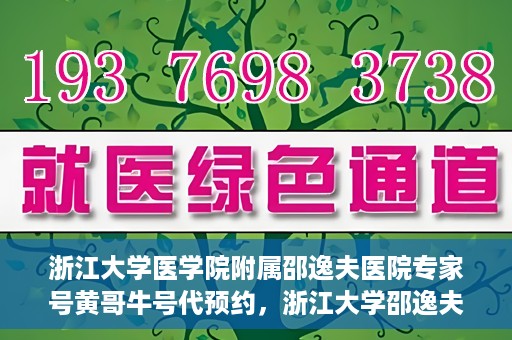 浙江大学医学院附属邵逸夫医院专家号黄哥牛号代预约，浙江大学邵逸夫医院专家黄哥牛号预约攻略，一站式解决您的就医预约需求