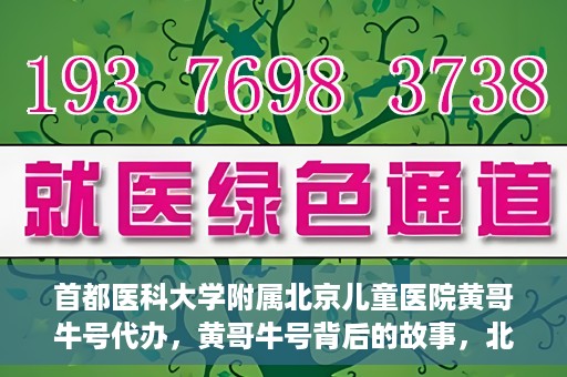 首都医科大学附属北京儿童医院黄哥牛号代办，黄哥牛号背后的故事，北京儿童医院名医背后的故事与探索。