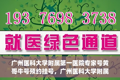 广州医科大学附属第一医院专家号黄哥牛号预约挂号，广州医科大学附属第一医院专家黄哥牛号预约攻略，轻松挂号，专业医疗体验
