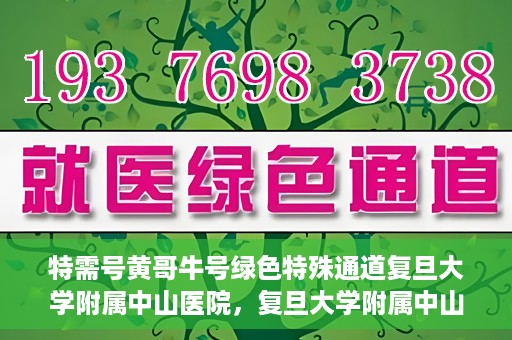 特需号黄哥牛号绿色特殊通道复旦大学附属中山医院，复旦大学附属中山医院特需绿色特殊通道——黄哥牛号专案解析
