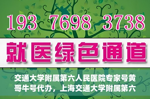 交通大学附属第六人民医院专家号黄哥牛号代办，上海交通大学附属第六人民医院专家号黄哥牛号预约代办服务解析