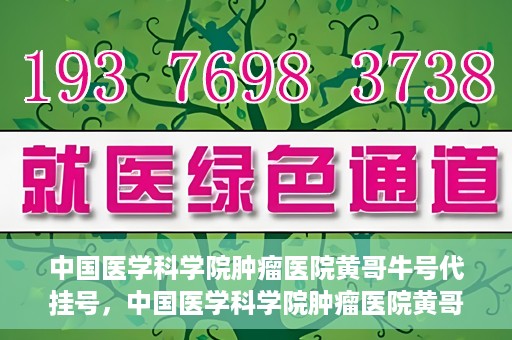 中国医学科学院肿瘤医院黄哥牛号代挂号，中国医学科学院肿瘤医院黄哥牛号助您解决挂号难题
