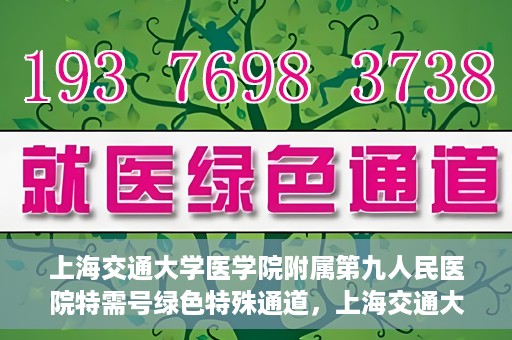 上海交通大学医学院附属第九人民医院特需号绿色特殊通道，上海交通大学医学院附属第九人民医院特需号绿色通道，打造优质医疗体验的新通道