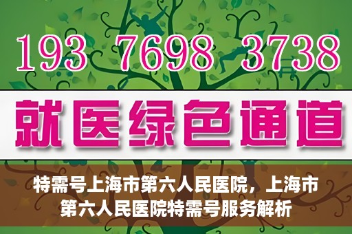 特需号上海市第六人民医院，上海市第六人民医院特需号服务解析