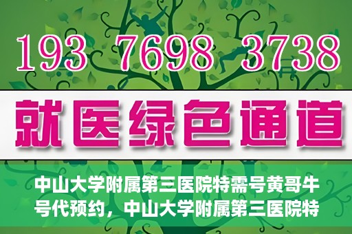中山大学附属第三医院特需号黄哥牛号代预约，中山大学附属第三医院特需专家黄哥牛号预约服务解析