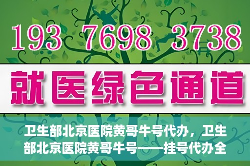 卫生部北京医院黄哥牛号代办，卫生部北京医院黄哥牛号——挂号代办全攻略