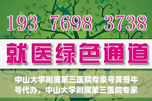中山大学附属第三医院专家号黄哥牛号代办，中山大学附属第三医院专家号代办服务解析，黄哥牛号助您轻松预约专家号