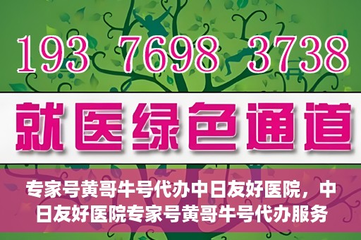 专家号黄哥牛号代办中日友好医院，中日友好医院专家号黄哥牛号代办服务详解