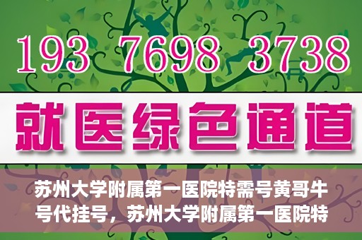 苏州大学附属第一医院特需号黄哥牛号代挂号，苏州大学附属第一医院特需号黄哥牛号代挂号攻略揭秘