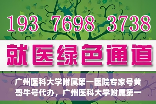 广州医科大学附属第一医院专家号黄哥牛号代办，广州医科大学附属第一医院专家号代办揭秘，黄哥牛号背后的故事