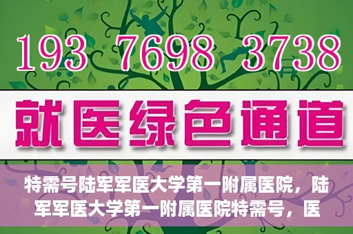 特需号陆军军医大学第一附属医院，陆军军医大学第一附属医院特需号，医疗服务的精英力量