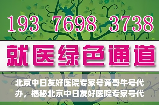 北京中日友好医院专家号黄哥牛号代办，揭秘北京中日友好医院专家号代办背后的故事，黄哥牛号代办引热议