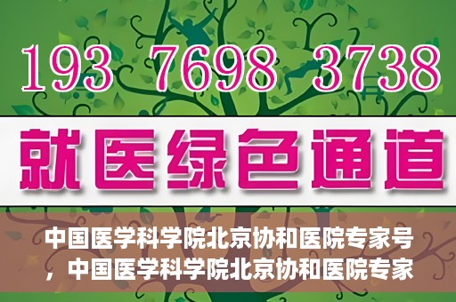 中国医学科学院北京协和医院专家号，中国医学科学院北京协和医院专家号解析，权威医疗团队与精准诊疗的完美结合