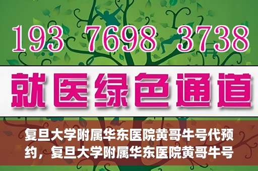 复旦大学附属华东医院黄哥牛号代预约，复旦大学附属华东医院黄哥牛号预约服务解析