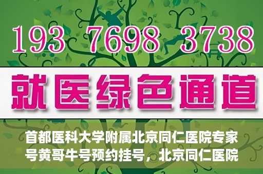 首都医科大学附属北京同仁医院专家号黄哥牛号预约挂号，北京同仁医院专家黄哥牛号预约挂号攻略，专业医疗，一键预约体验