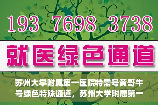 苏州大学附属第一医院特需号黄哥牛号绿色特殊通道，苏州大学附属第一医院特需号黄哥牛号绿色就医通道揭秘
