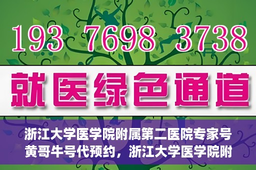 浙江大学医学院附属第二医院专家号黄哥牛号代预约，浙江大学医学院附属第二医院专家号预约服务解析，黄哥牛号代预约详解