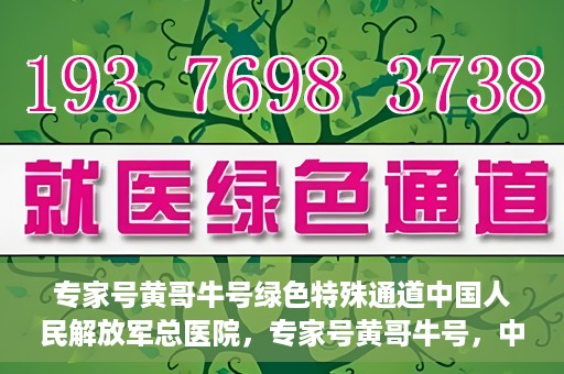 专家号黄哥牛号绿色特殊通道中国人民解放军总医院，专家号黄哥牛号，中国人民解放军总医院绿色特殊通道揭秘