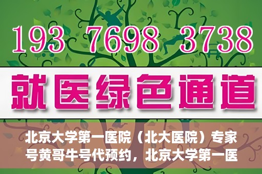北京大学第一医院（北大医院）专家号黄哥牛号代预约，北京大学第一医院专家号预约服务解析，黄哥牛号预约攻略揭秘
