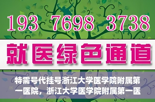 特需号代挂号浙江大学医学院附属第一医院，浙江大学医学院附属第一医院特需号代挂号服务解析