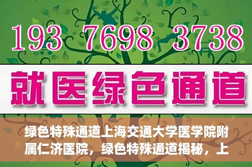 绿色特殊通道上海交通大学医学院附属仁济医院，绿色特殊通道揭秘，上海交通大学医学院附属仁济医院的探索与实践