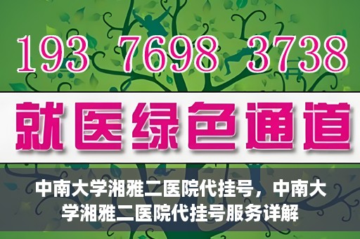 中南大学湘雅二医院代挂号，中南大学湘雅二医院代挂号服务详解