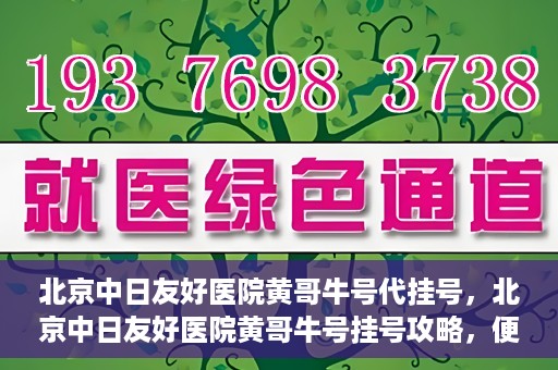 北京中日友好医院黄哥牛号代挂号，北京中日友好医院黄哥牛号挂号攻略，便捷代挂号服务解析
