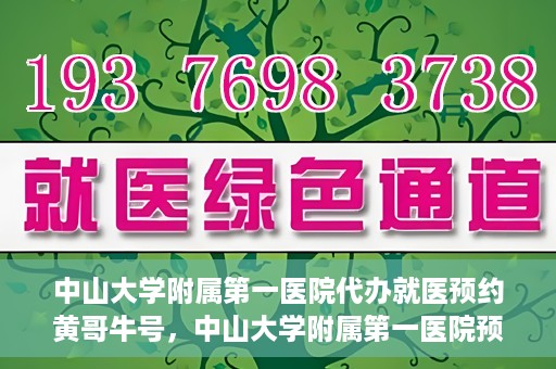 中山大学附属第一医院代办就医预约黄哥牛号，中山大学附属第一医院预约就医助手黄哥牛号揭秘