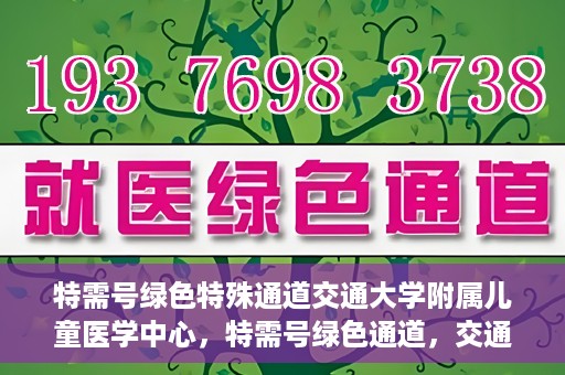 特需号绿色特殊通道交通大学附属儿童医学中心，特需号绿色通道，交通大学附属儿童医学中心的专业服务之路