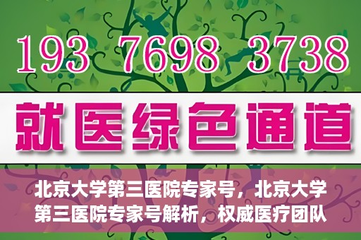 北京大学第三医院专家号，北京大学第三医院专家号解析，权威医疗团队的专业解读与诊疗服务
