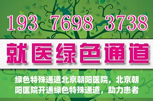 绿色特殊通道北京朝阳医院，北京朝阳医院开通绿色特殊通道，助力患者快速就医
