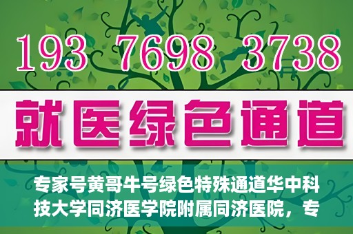 专家号黄哥牛号绿色特殊通道华中科技大学同济医学院附属同济医院，专家解读绿色特殊通道，华中科技大学同济医学院附属同济医院的探索与实践