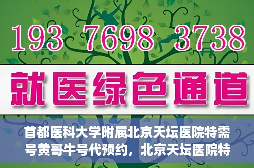 首都医科大学附属北京天坛医院特需号黄哥牛号代预约，北京天坛医院特需号预约专家黄哥牛号预约服务解析
