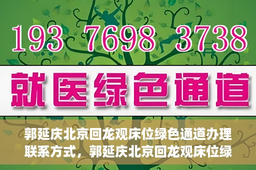 郭延庆北京回龙观床位绿色通道办理联系方式，郭延庆北京回龙观床位绿色通道办理指南，快速获取联系方式及申请流程解析