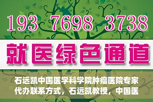 石远凯中国医学科学院肿瘤医院专家代办联系方式，石远凯教授，中国医学科学院肿瘤医院专家联系方式及预约代办指南