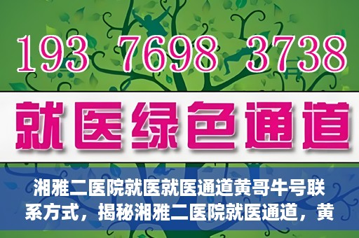 湘雅二医院就医就医通道黄哥牛号联系方式，揭秘湘雅二医院就医通道，黄哥牛号联系方式及就医指南