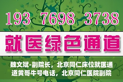 魏文斌-副院长，北京同仁床位就医通道黄哥牛号电话，北京同仁医院副院长魏文斌揭秘床位就医通道，黄哥牛号联系电话解读