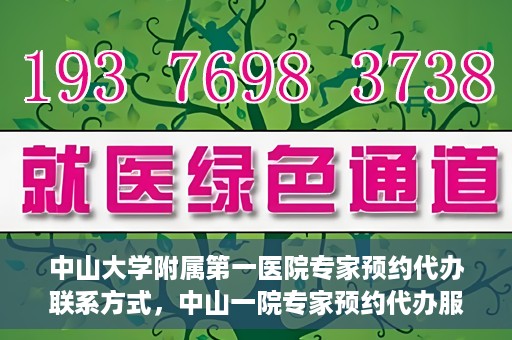 中山大学附属第一医院专家预约代办联系方式，中山一院专家预约代办服务联系方式解析