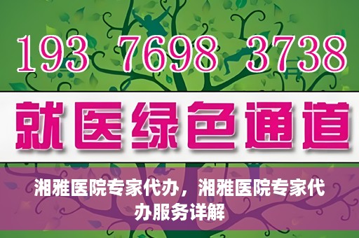 湘雅医院专家代办，湘雅医院专家代办服务详解
