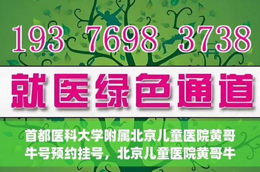 首都医科大学附属北京儿童医院黄哥牛号预约挂号，北京儿童医院黄哥牛号预约挂号攻略，轻松挂号，无忧就医体验