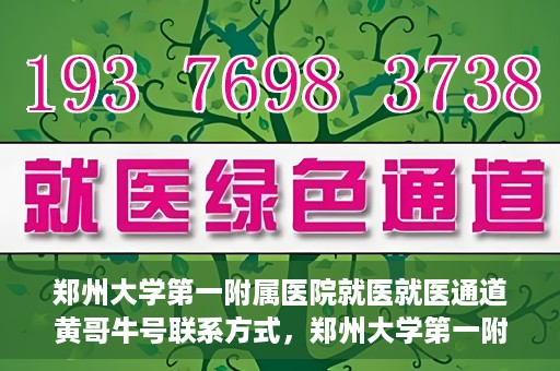 郑州大学第一附属医院就医就医通道黄哥牛号联系方式，郑州大学第一附属医院就医通道，黄哥牛号联系方式全解析