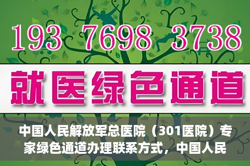 中国人民解放军总医院（301医院）专家绿色通道办理联系方式，中国人民解放军总医院（301医院）专家绿色通道办理指南，快速联系专家团队的方法