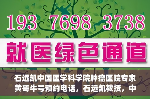 石远凯中国医学科学院肿瘤医院专家黄哥牛号预约电话，石远凯教授，中国医学科学院肿瘤医院专家挂号预约攻略及黄哥牛号联系电话揭秘